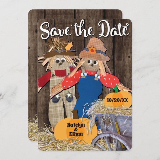Save The Date Mariage de automne des écussons d'automne (Devant / Derrière)
