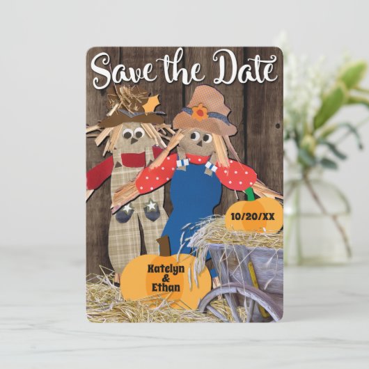 Save The Date Mariage de automne des écussons d'automne (Debout devant)