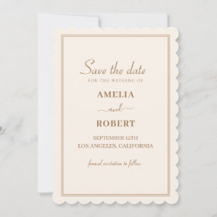 Save The Date Mariage de automne floral moderne ivoire