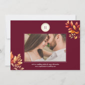 Save The Date Mariage de automne photo (Dos)