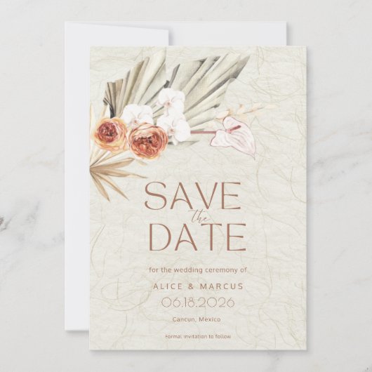 Save The Date Mariage de automne photo Boho (Devant)