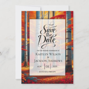 Save The Date Mariage de automne Rustic Birch Tree