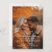 Save The Date Mariage de automne rustique avec feuilles d'automn (Devant)