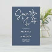 Save The Date Mariage de bande blanche marine de Starfish Enregi (Debout devant)
