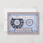 Save The Date Mariage de bande Lilac violet rétro (Dos)