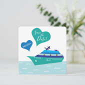 Save The Date Mariage de bateau de croisière Enregistrer la cart (Debout devant)