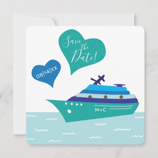 Save The Date Mariage de bateau de croisière Enregistrer la cart (Devant)