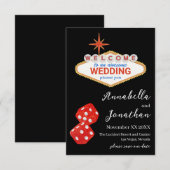 Save The Date Mariage de bienvenue à Las Vegas noir (Devant / Derrière)