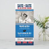 Save The Date Mariage de billets de hockey Enregistrer la date (Debout devant)