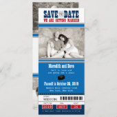 Save The Date Mariage de billets de hockey Enregistrer la date (Devant / Derrière)