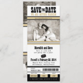 Save The Date Mariage de billets de hockey Enregistrer la date (Devant / Derrière)