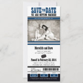 Save The Date Mariage de billets de hockey Enregistrer la date (Devant)