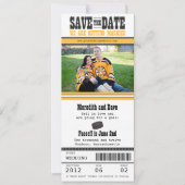 Save The Date Mariage de billets de hockey Enregistrer la date (Devant)