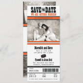Save The Date Mariage de billets de hockey Enregistrer la date (Devant / Derrière)