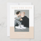 Save The Date Mariage de bloc de couleur beige crème simple mode (Devant)