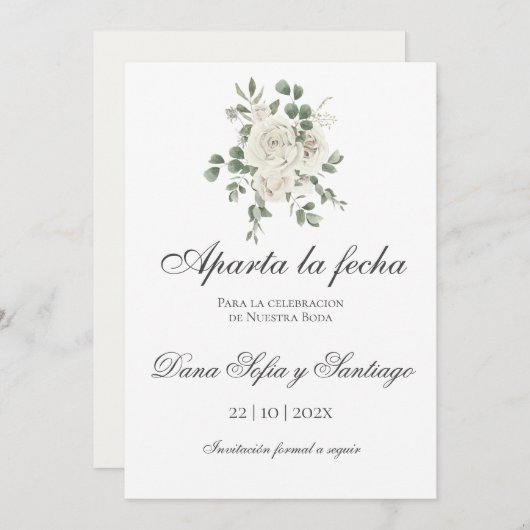 Save The Date Mariage de Boho espagnol Enregistrer la date (Devant / Derrière)
