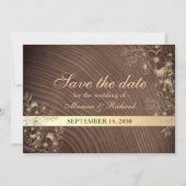 Save The Date Mariage de bois de fleurs de automne rustique (Devant)