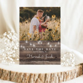 Save The Date Mariage de bois rustique Marson Jar