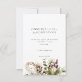 Save The Date Mariage de bouquet d'hiver de pin rustique (Dos)