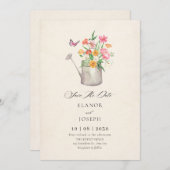 Save The Date Mariage de bouquet floral (Devant / Derrière)