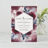 Save The Date Mariage de Bourgogne moderne (Debout devant)