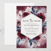 Save The Date Mariage de Bourgogne moderne (Devant / Derrière)