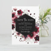 Save The Date Mariage de Bourgogne romantique moderne (Debout devant)