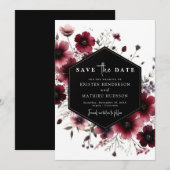 Save The Date Mariage de Bourgogne romantique moderne (Devant / Derrière)