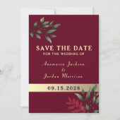 Save The Date Mariage de Bourgogne rouge (Devant)