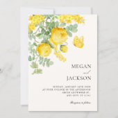 Save The Date Mariage de branche florale jaune (Devant)