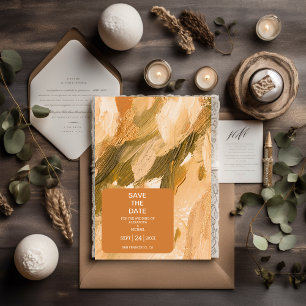 Save The Date Mariage de brosse Abstraite aquarelle