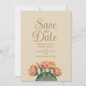 Save The Date Mariage de cactus à fleur de poires (Devant)