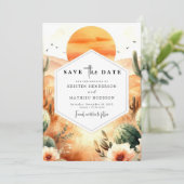 Save The Date Mariage de cactus numériques romantiques (Debout devant)