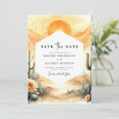 Save The Date Mariage de cactus occidental minimal (Debout devant)