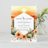 Save The Date Mariage de cactus romantique à imprimer (Debout devant)