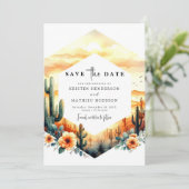 Save The Date Mariage de cactus rustique modifiable (Debout devant)