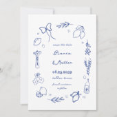 Save The Date Mariage de cadre de citrons à main italienne Whims (Devant)