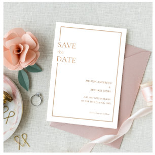 Save The Date Mariage De Cadre En Or Formel Minimal Enregistrer