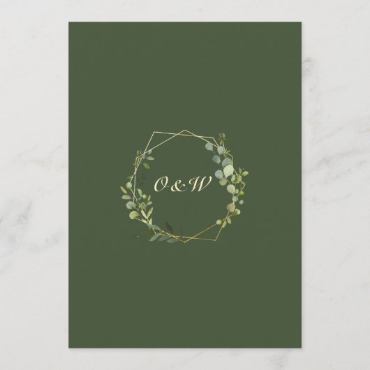 Save The Date Mariage de cadre géométrique floral Eucalyptus mod (Dos)