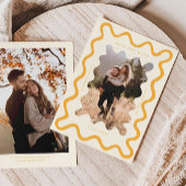 Save The Date Mariage de cadre ondulé jaune