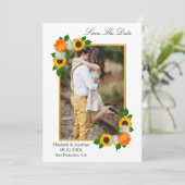 Save The Date Mariage de cadre or floral (Debout devant)