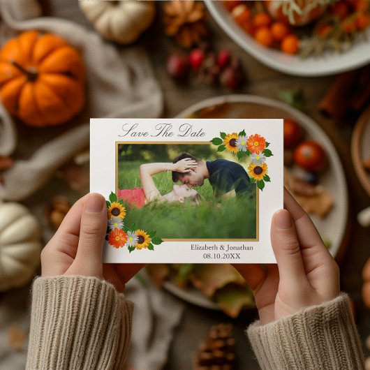 Save The Date Mariage de cadre or floral