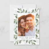 Save The Date Mariage de cadre photo Eucalyptus (Devant)