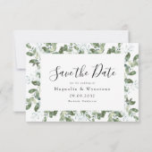 Save The Date Mariage de cadre photo Eucalyptus (Dos)