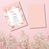 Save The Date Mariage de cadre rose pâle Rose de printemps