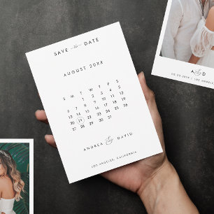 Save The Date Mariage de calendrier du monogramme et de l'esperl