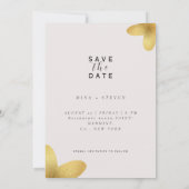 Save The Date Mariage de calligraphie à coeur doré doux  (Dos)