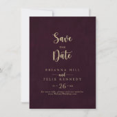 Save The Date Mariage de calligraphie de la Bourgogne d'or (Devant)