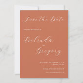 Save The Date Mariage de calligraphie de script élégant en terre (Devant)