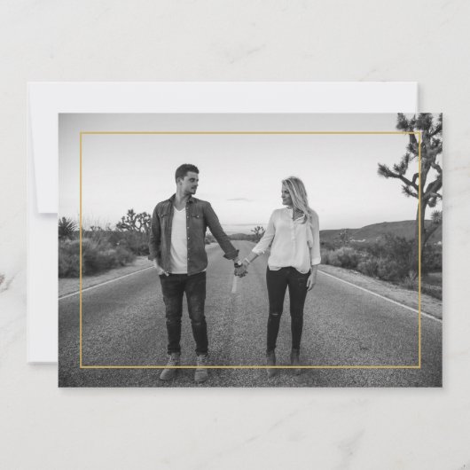 Save The Date Mariage de calligraphie Gold Modern (Dos)